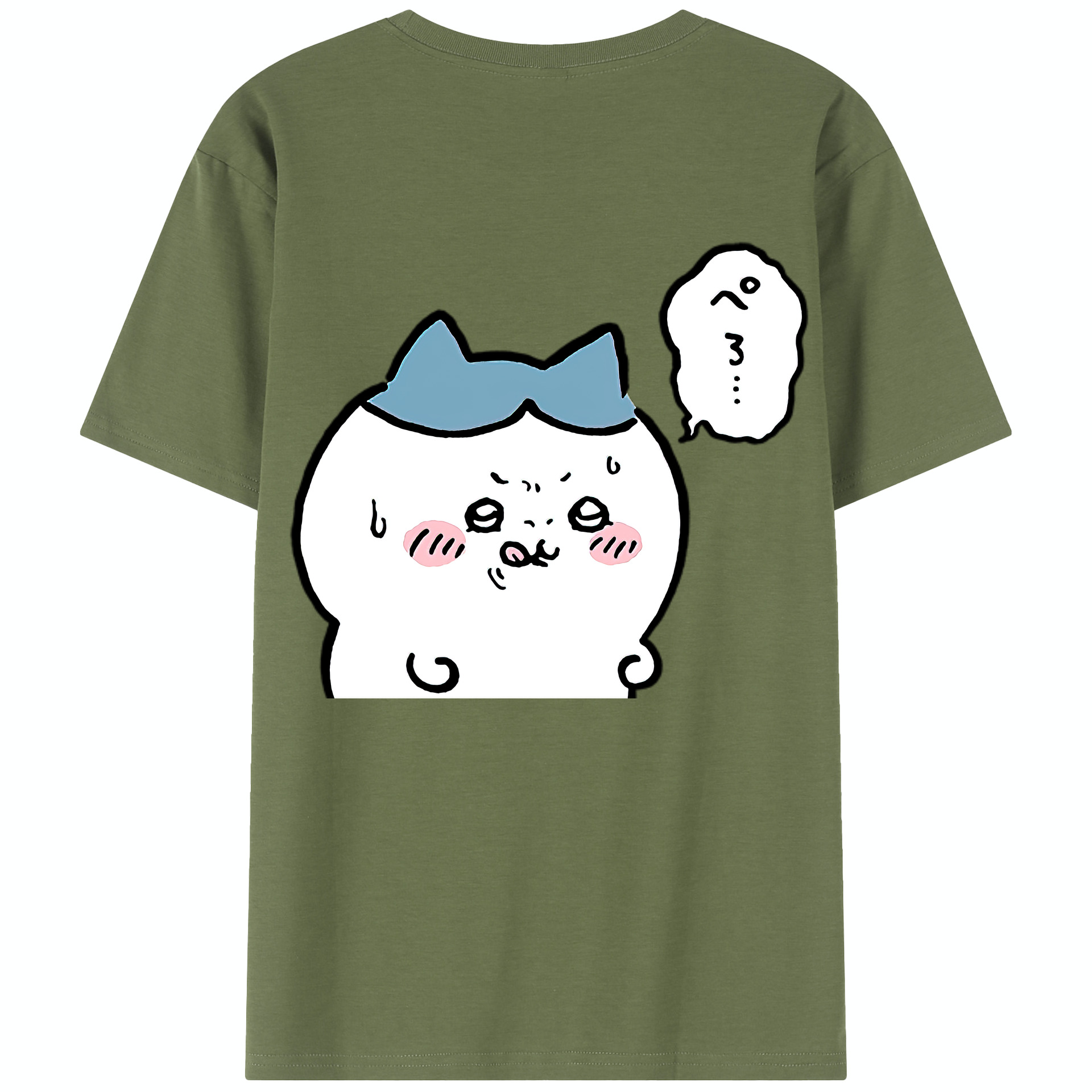 （画像用） ちいかわ ハチワレ Chii-kawa hachiware 綿100％半袖Tシャツ（背面プリント）